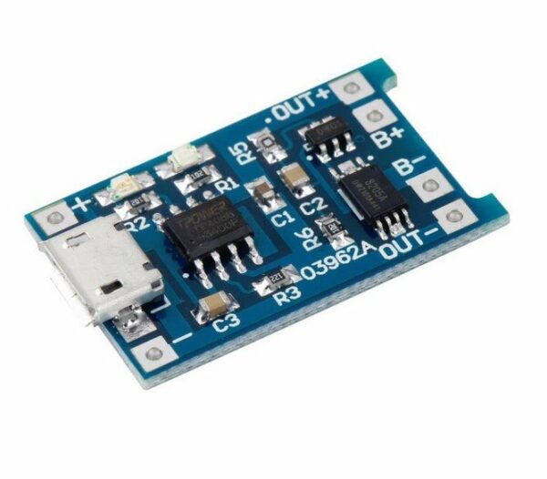 Модуль TP4056 контроллер заряда 5V 1A microUSB с функцией защиты аккумулятора