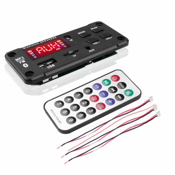 MP3 ДЕКОДЕР ПЛАТА BLUETOOTH5.0 АВТОМОБИЛЬНЫЙ MP3-ПЛЕЕР USB МОДУЛЬ FM AUX РАДИО ПИТАНИЕ ОТ 6 – 12 ВОЛЬТ 2*25 ВТ УСИЛИТЕЛЬ — изображение 2