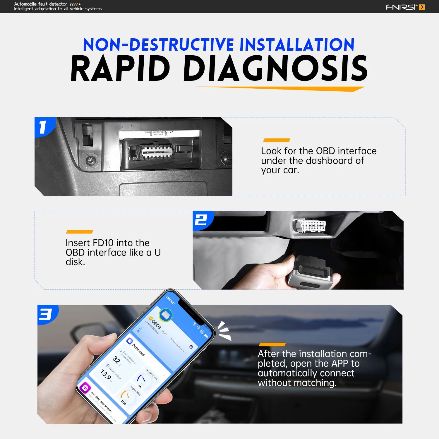 Fd10 Сканер OBD2 диагностика авто FNIRSI FD10 OBD2 Scanner Car Fault ...