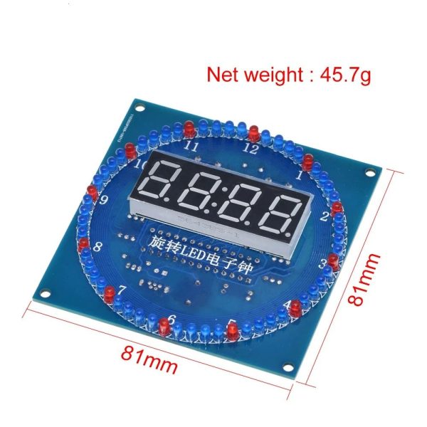 Набор деталей для сборки электронных часов DS1302 Rotating LED Display Alarm Electronic Clock Module DIY KIT LED Temperature Display — изображение 3