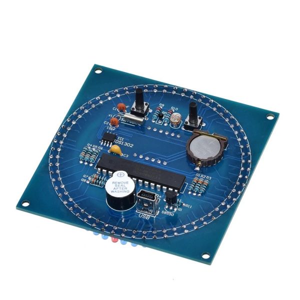Набор деталей для сборки электронных часов DS1302 Rotating LED Display Alarm Electronic Clock Module DIY KIT LED Temperature Display — изображение 4