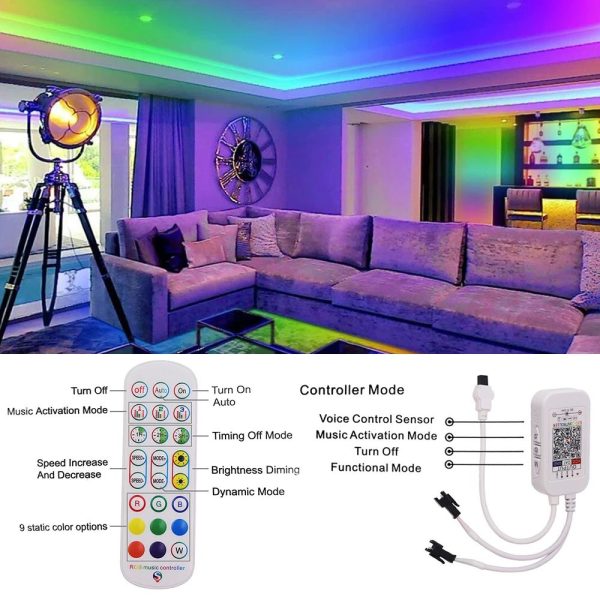 Контроллер управления адресной RGB лентой 24Key DC 5V 12V 24V Dream Color RGB Infrared Controller Bluetooth APP Remote Control For WS2812B WS2811 Ambient LED Strip Lights — изображение 2