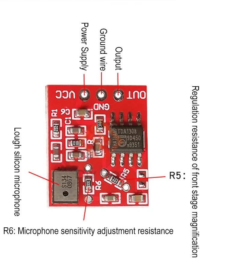 Модуль микрофонный DC 3V-5V Silicon Microphone Magnification Module ...